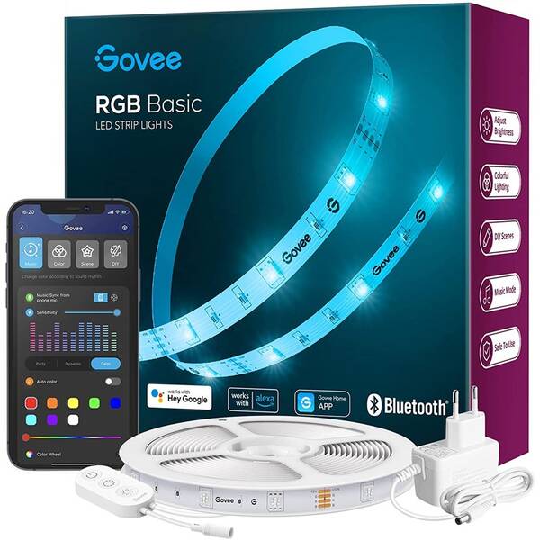 Govee Wi-Fi RGB Smart LED pásek 230V 5 m - rozbaleno