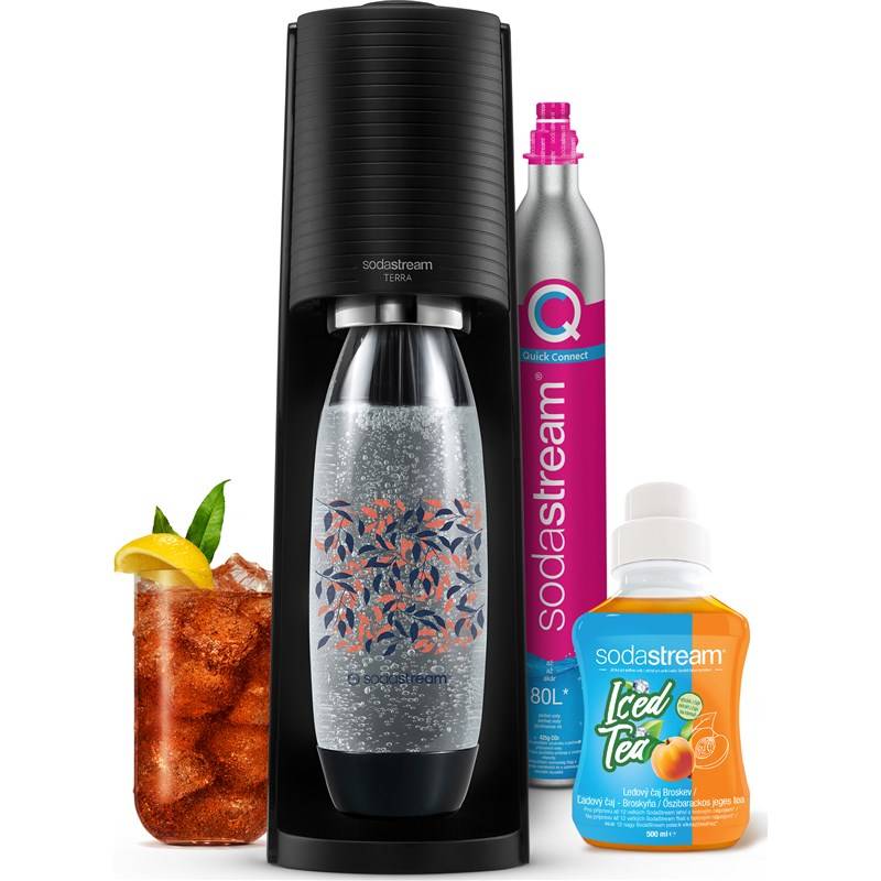 SodaStream Terra Black Ice Tea Megapack, vráceno - použito, jako nový