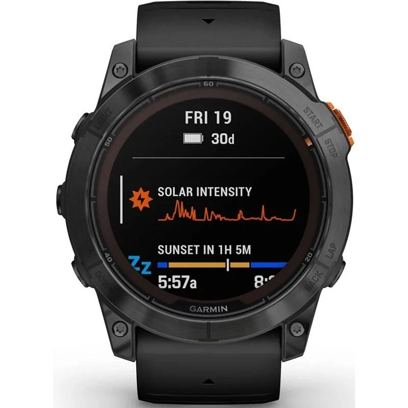 Chytré hodinky Garmin fēnix 7X Pro Solar - Gray / Black Silicone Band - Rozbaleno