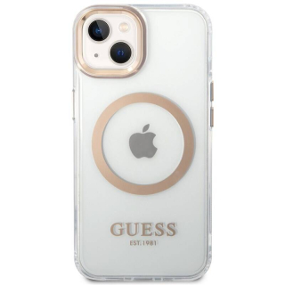 Kryt na mobil Guess Translucent MagSafe na Apple iPhone 14 Plus (GUHMP14MHTRMD) zlatý