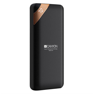 Canyon PB-102B, 10000 mAh, USB-C, s digitálnim displejem (CNE-CPBP10B) černá