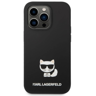 Karl lagerfeld Liquid silikonový Choupette NFT pro iPhone 14 Pro Max černý