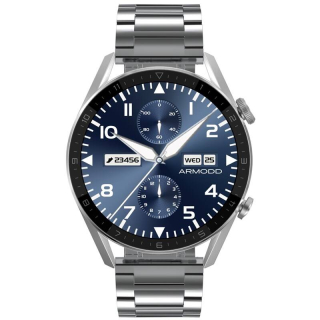Chytré hodinky ARMODD Silentwatch 5 Pro - stříbrné s kovovým řemínkem (9053), rozbaleno