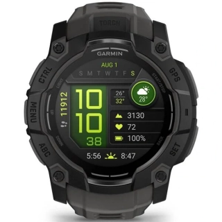 Chytré hodinky Garmin Instinct 3 - 50 mm AMOLED - Black Bezel / Charcoal Band (010-03020-00) - Rozbaleno