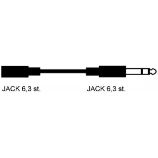 Propojovací kabel jack 6.3mm vidlice-jack 6.3mm zásuvka 2,5m S3065
